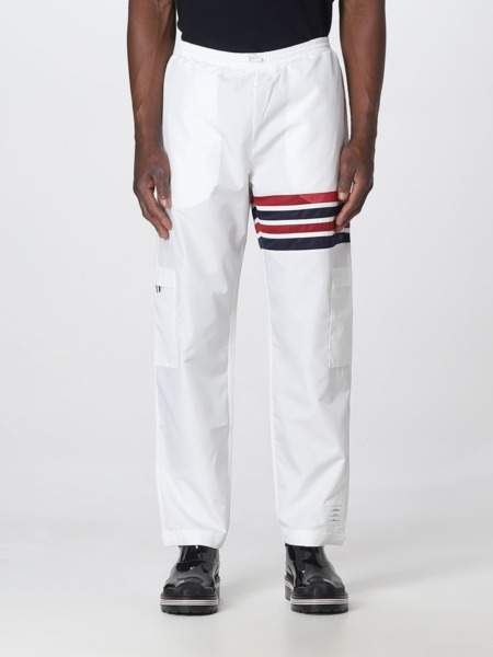 Mens Trousers in White Thom Browne - Giglio GOOFASH
