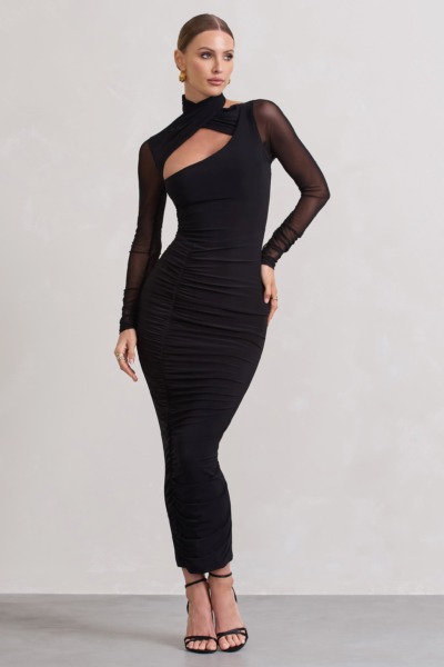 Midi Dress Black for Woman from Club L London GOOFASH