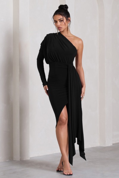 Midi Dress Black from Club L London GOOFASH