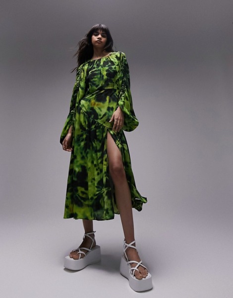 Midi Dress - Green - Topshop - Woman - Asos GOOFASH