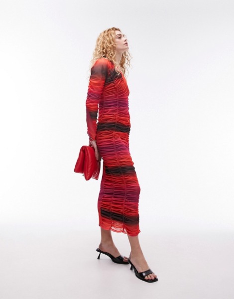 Midi Dress Multicolor - Topshop Ladies - Asos GOOFASH