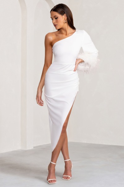 Midi Dress White for Woman by Club L London GOOFASH