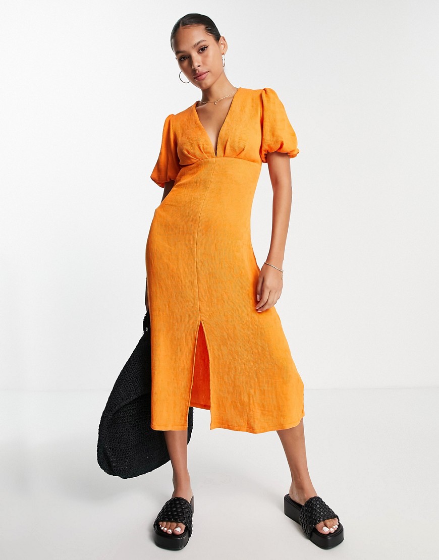 Midi Dress in Orange - Asos Woman - Asos GOOFASH