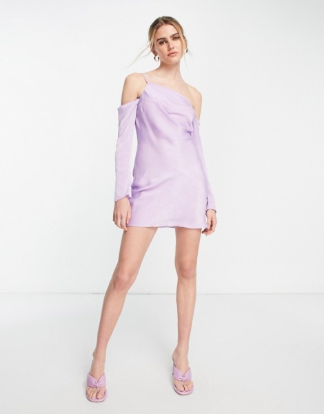 Mini Dress Purple Asos Women GOOFASH