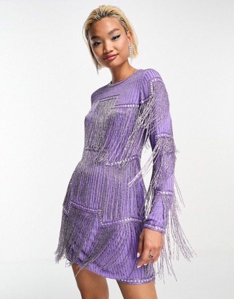 Mini Dress Purple - Ladies - Asos GOOFASH