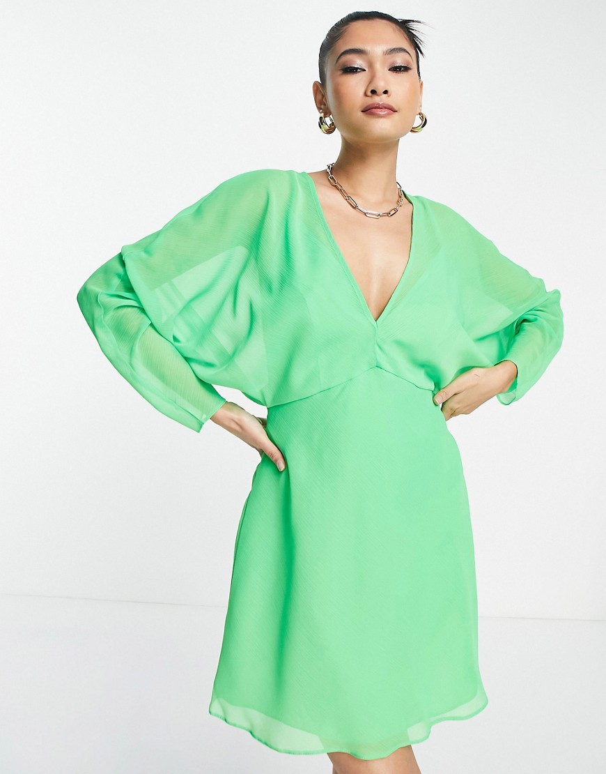 Mini Dress in Green - Asos GOOFASH
