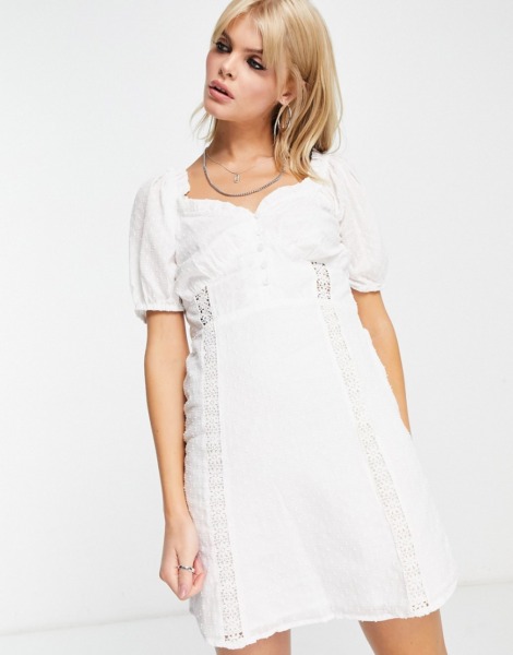 Mini Dress in White Asos - Violet Romance GOOFASH