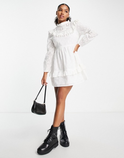Miss Selfridge Women's Mini Dress White from Asos GOOFASH