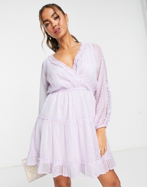 Miss Selfridge Womens Mini Dress in Purple Asos GOOFASH