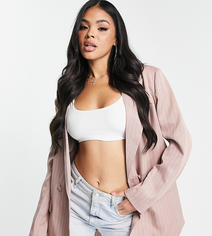 Missguided Woman Pink Double Breasted Blazer from Asos GOOFASH