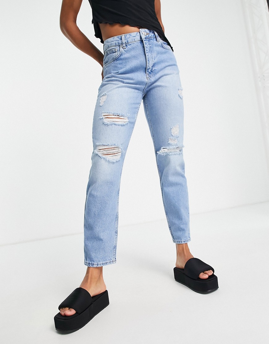 Mom Jeans in Blue by Asos GOOFASH