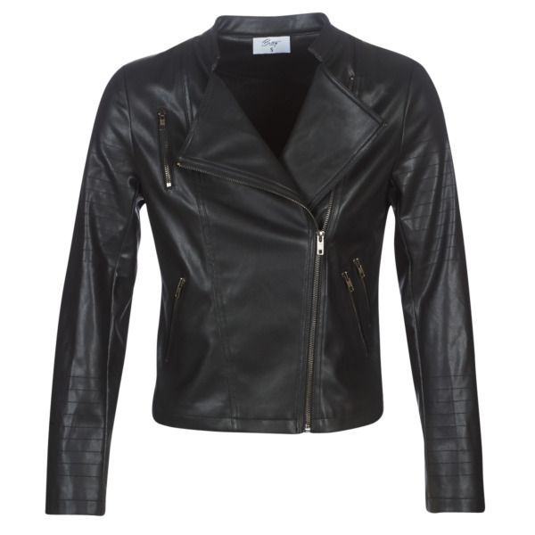 Moony Mood - Womens Leather Jacket in Black - Spartoo GOOFASH