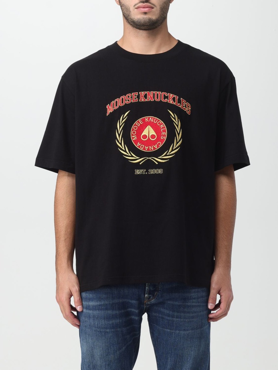 Moose Knuckles - Black - Men's T-Shirt - Giglio GOOFASH