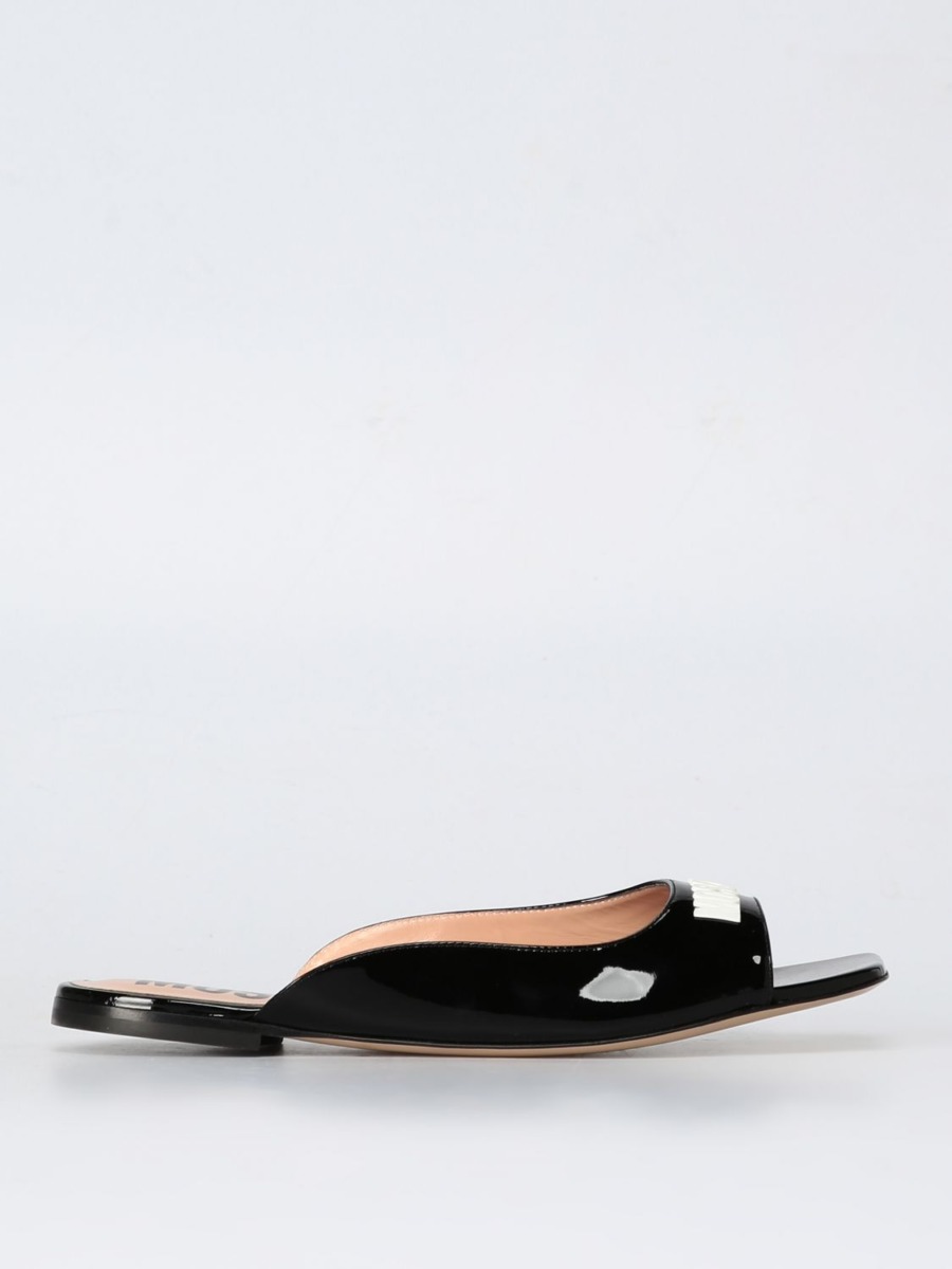 Moschino - Flat Sandals - Black - Giglio - Women GOOFASH