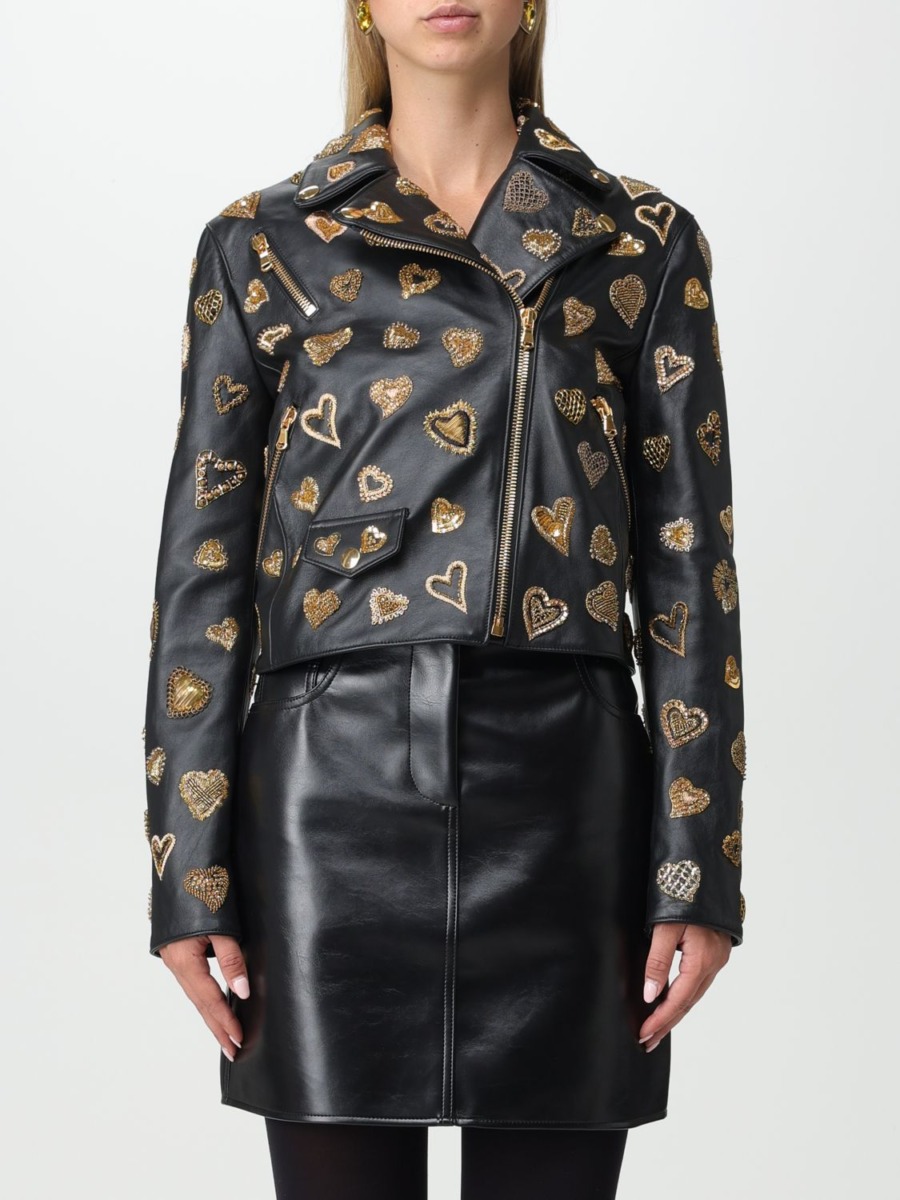 Moschino - Gold Jacket for Woman by Giglio GOOFASH