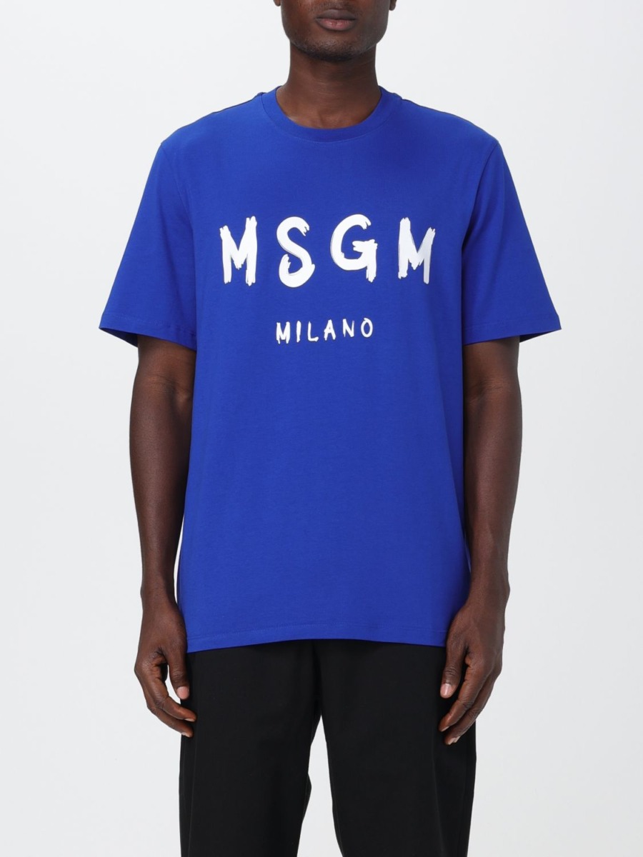 Msgm - Gent Blue T-Shirt from Giglio GOOFASH