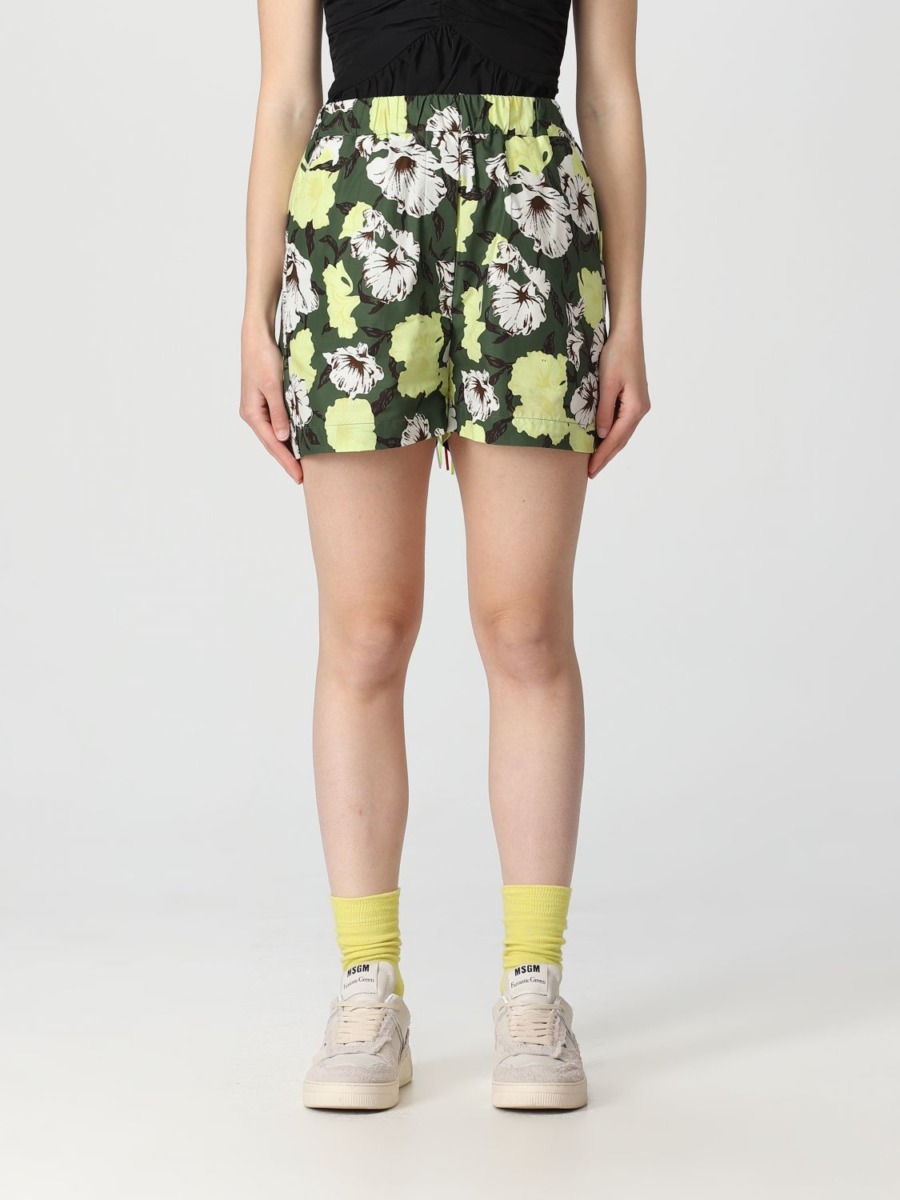 Msgm Ladies Green Trousers by Giglio GOOFASH