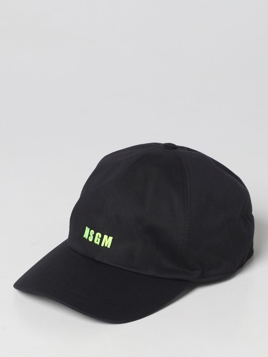 Msgm - Men's Hat in Black - Giglio GOOFASH