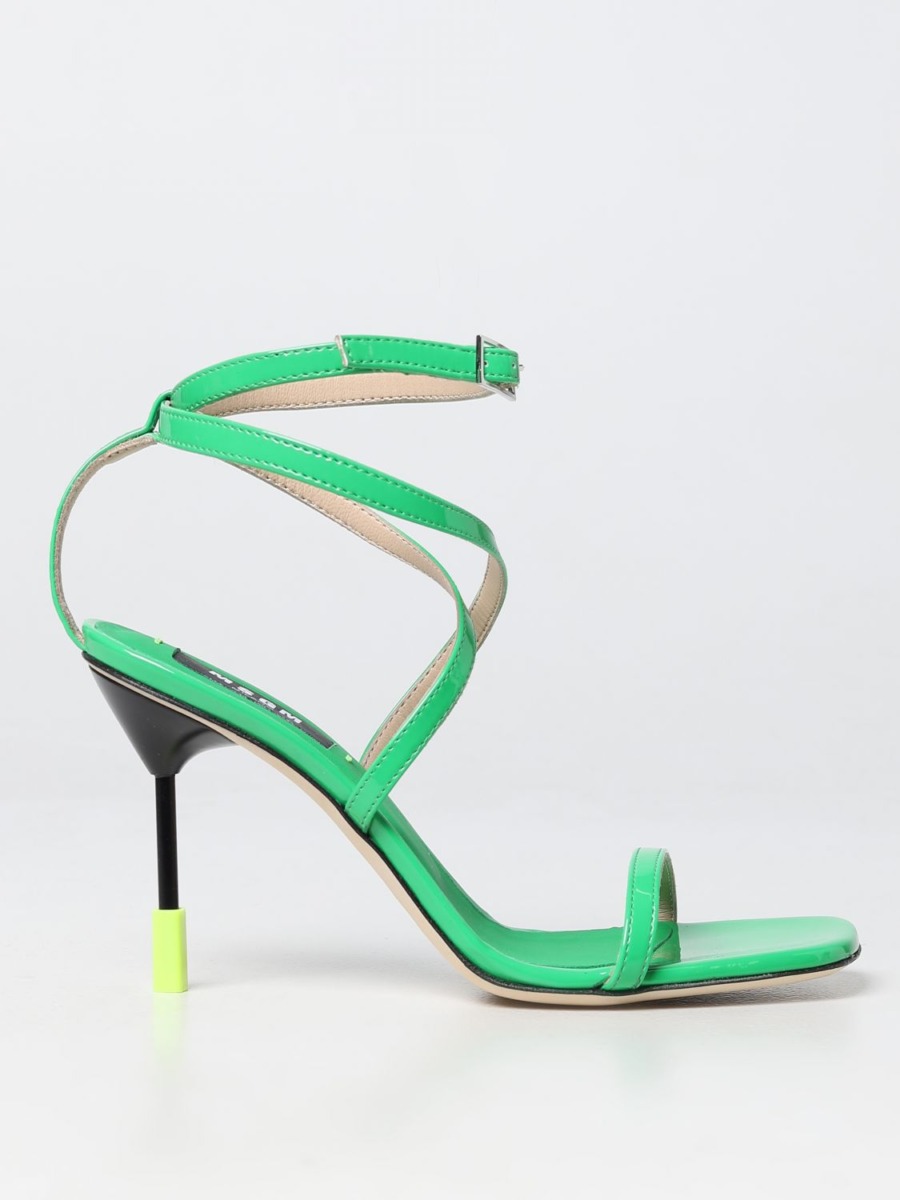 Msgm Womens Heeled Sandals in Green - Giglio GOOFASH