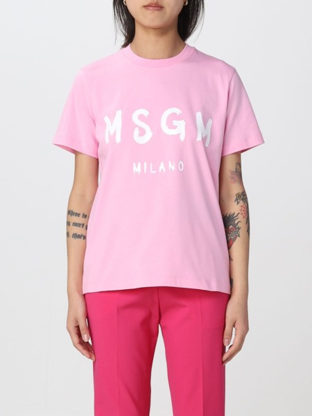 Msgm - Womens T-Shirt in Pink at Giglio GOOFASH