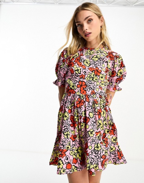Multicolor Mini Dress Influence Asos Woman GOOFASH