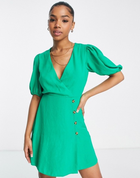 New Look Lady Mini Dress Green - Asos GOOFASH