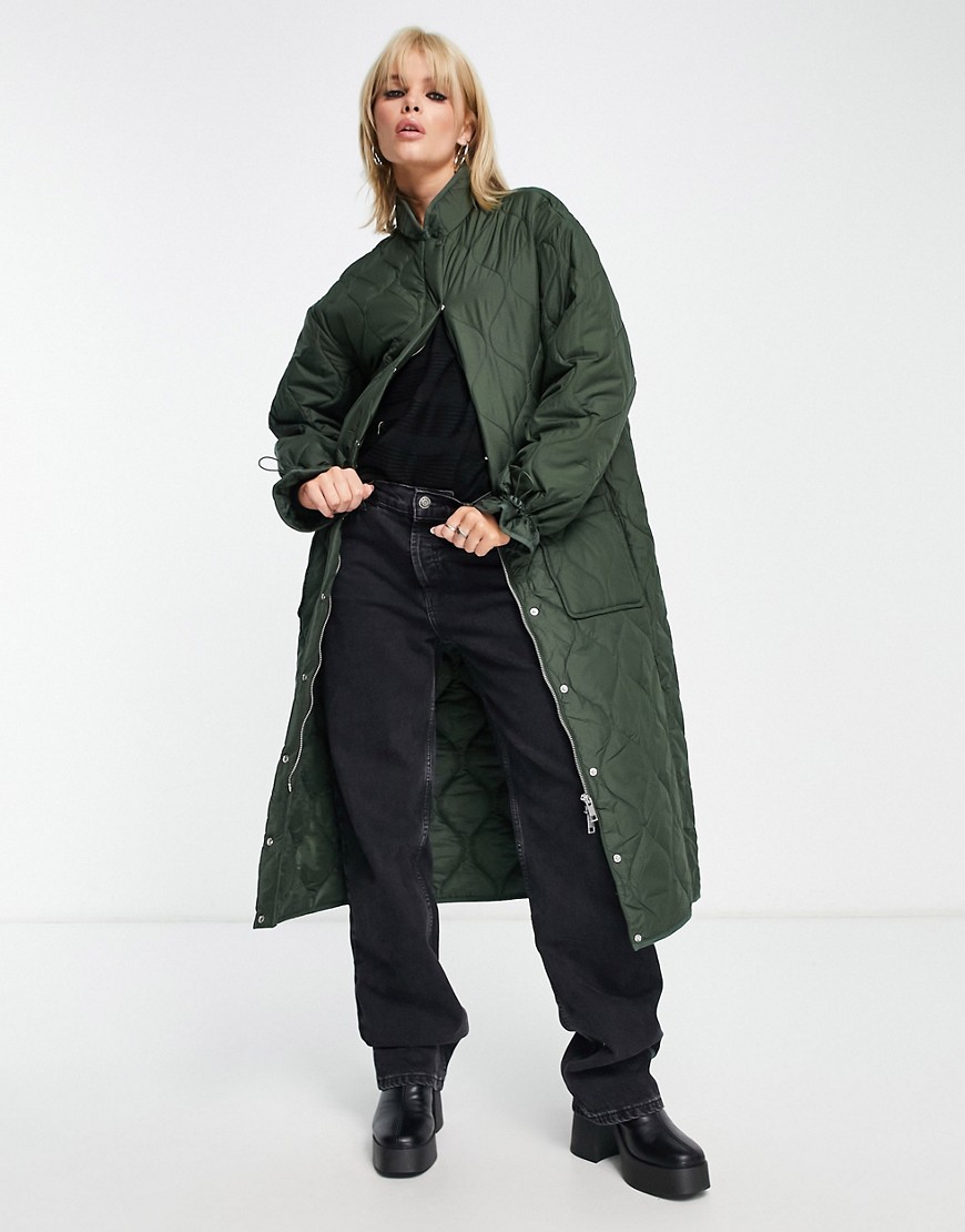 Object - Women's Coat in Green Asos GOOFASH
