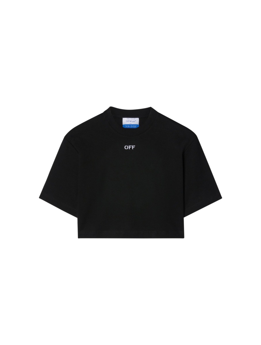 Off White T-Shirt in Black for Women from Suitnegozi GOOFASH