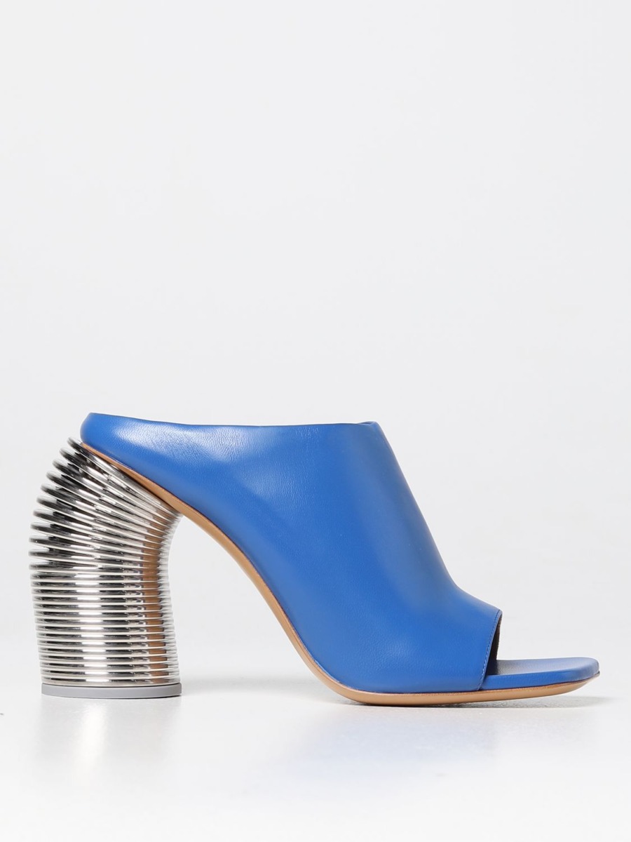 Off White Women's Blue Heeled Sandals from Giglio GOOFASH