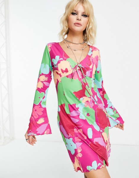Only Ladies Mini Dress in Multicolor from Asos GOOFASH