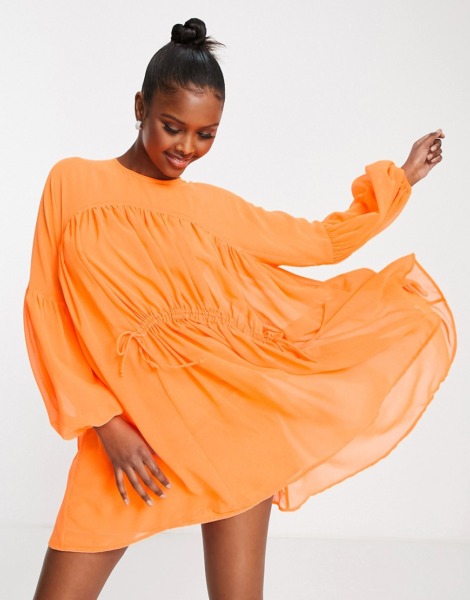 Orange Smock Dress for Woman at Asos GOOFASH