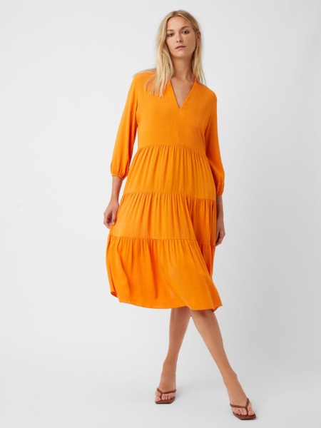 Orange Women's Midi Dress - Great Plains GOOFASH
