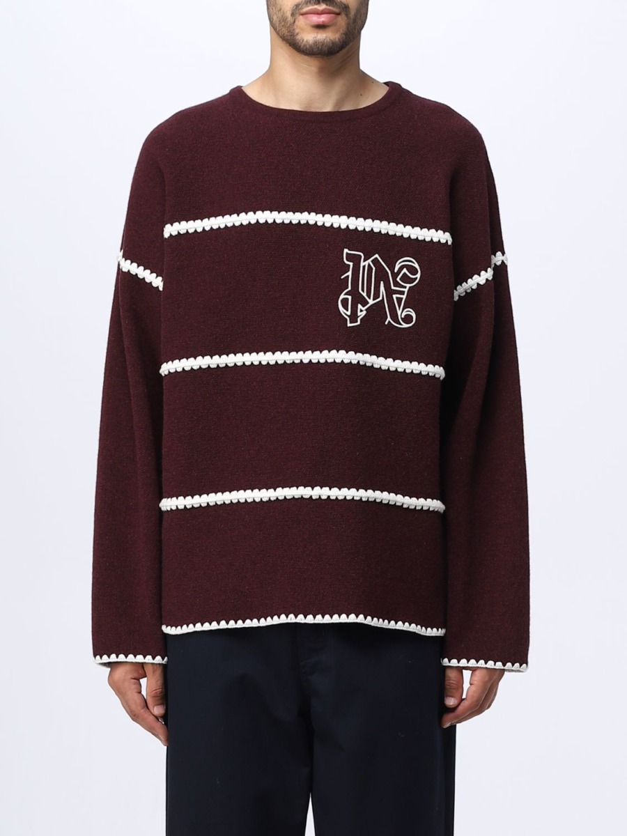 Palm Angels Jumper in Burgundy for Men by Giglio GOOFASH