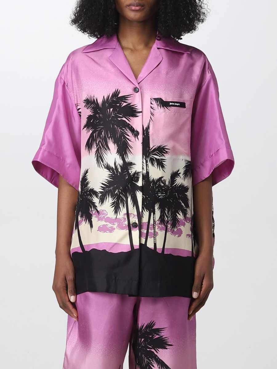 Palm Angels - Lady Shirt in Purple by Giglio GOOFASH