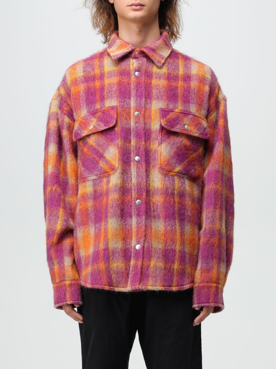 Palm Angels - Mens Burgundy Shirt from Giglio GOOFASH