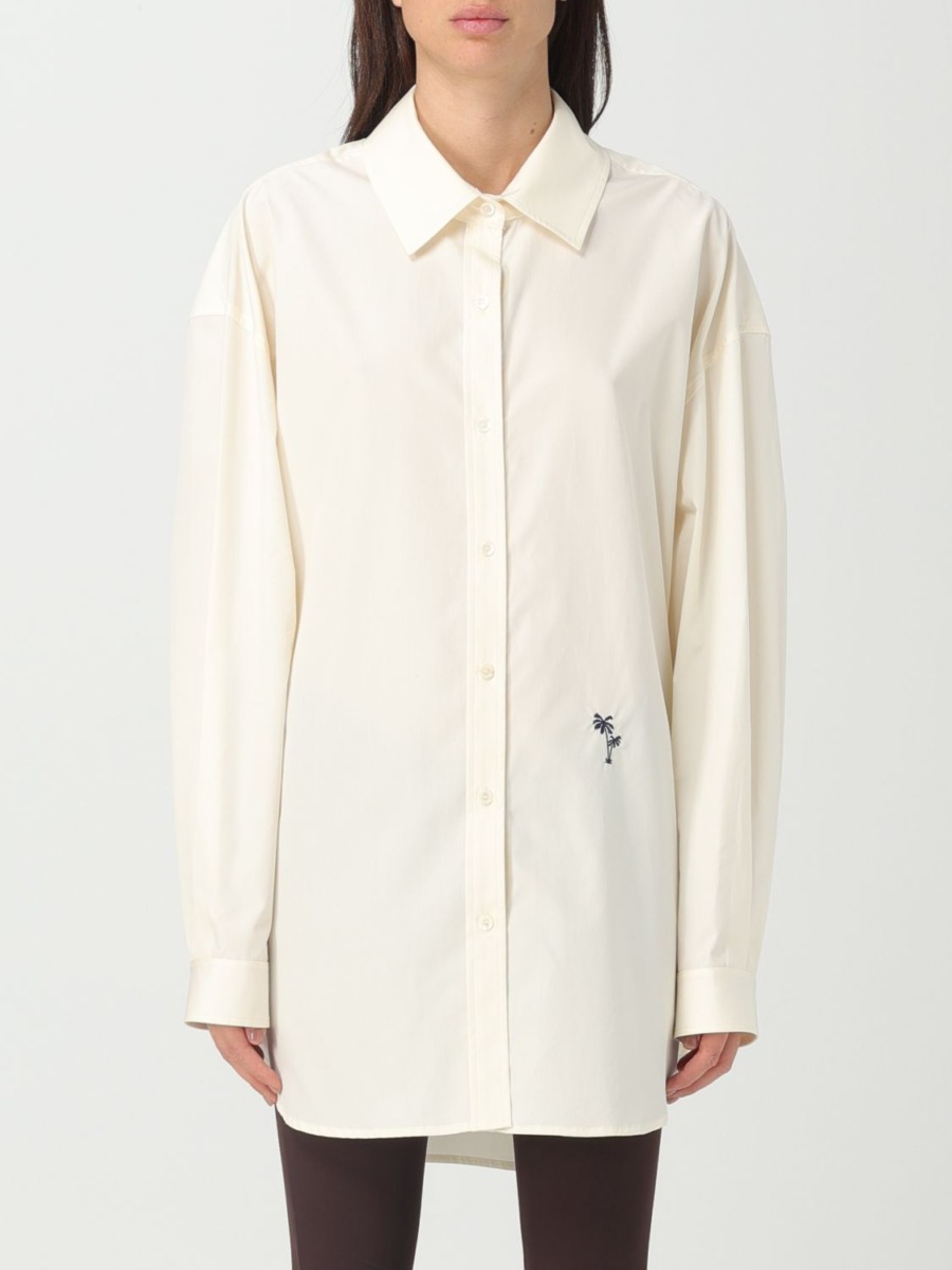 Palm Angels Shirt in Ivory for Women from Giglio GOOFASH