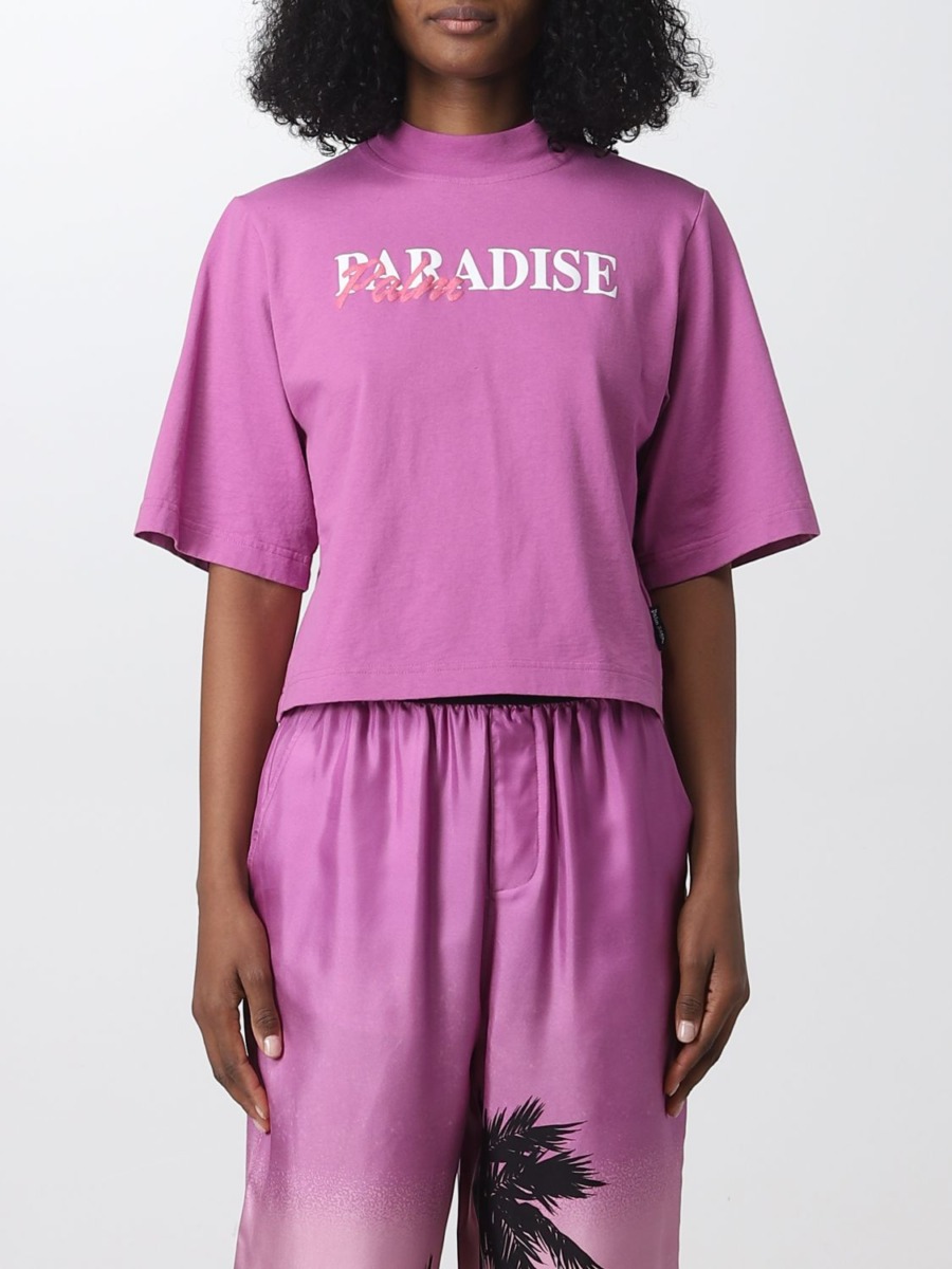 Palm Angels - Women T-Shirt in Purple at Giglio GOOFASH