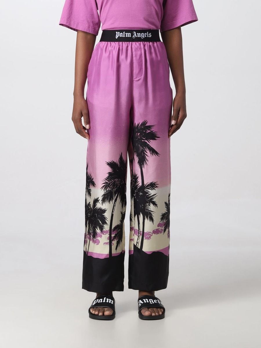 Palm Angels - Womens Trousers in Purple by Giglio GOOFASH
