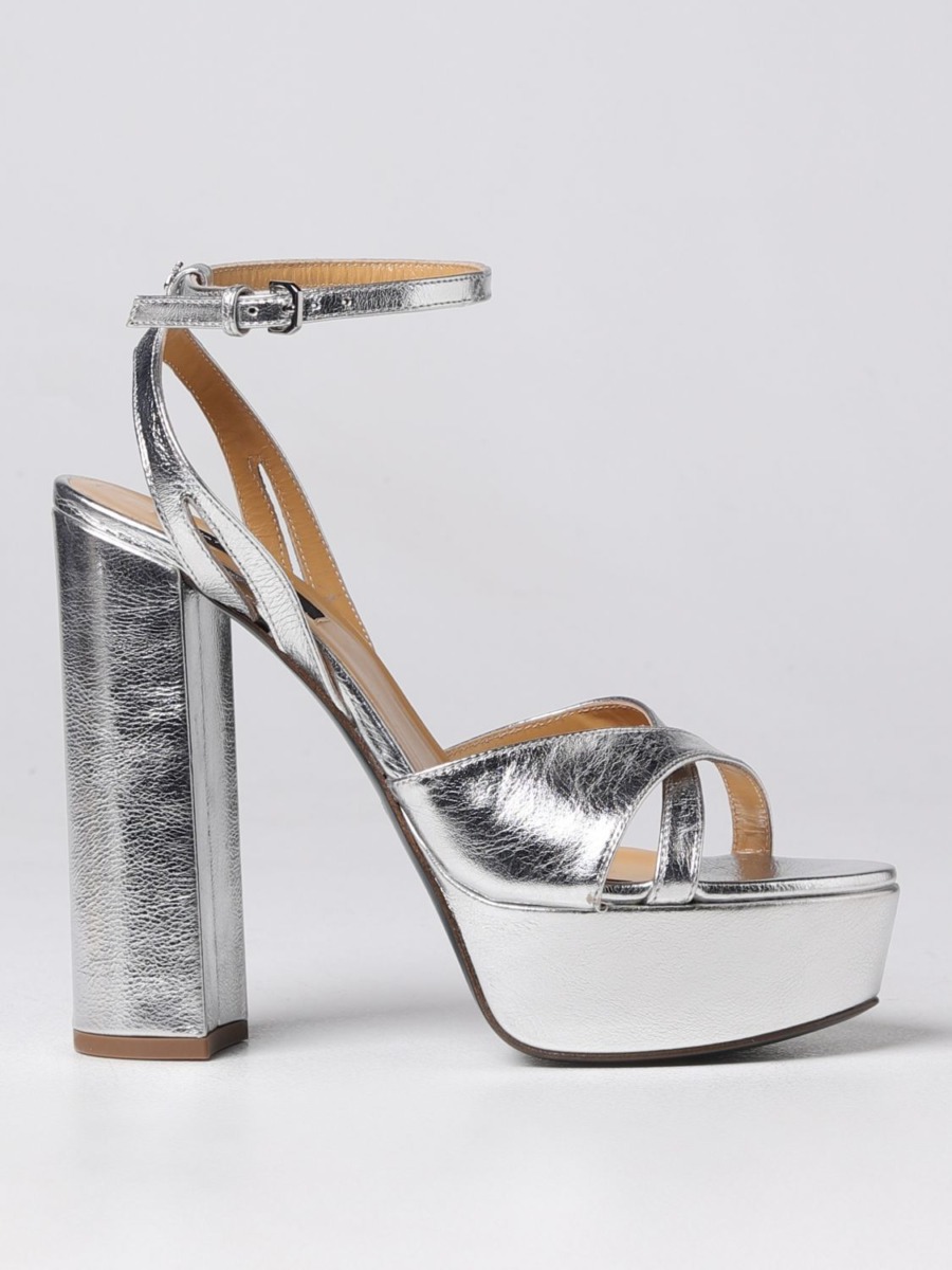 Patrizia - Silver Woman Heeled Sandals - Giglio GOOFASH