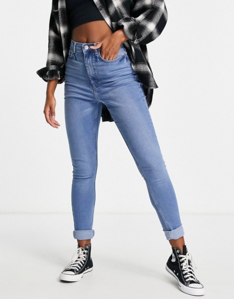 Pieces - Women's Blue Skinny Jeans at Asos GOOFASH