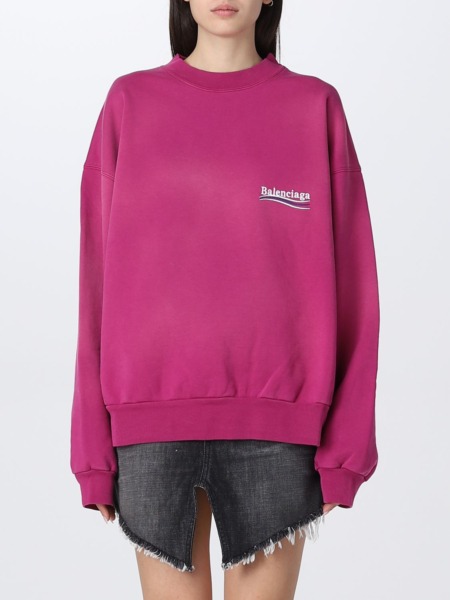 Pink Sweatshirt Balenciaga Giglio Woman GOOFASH