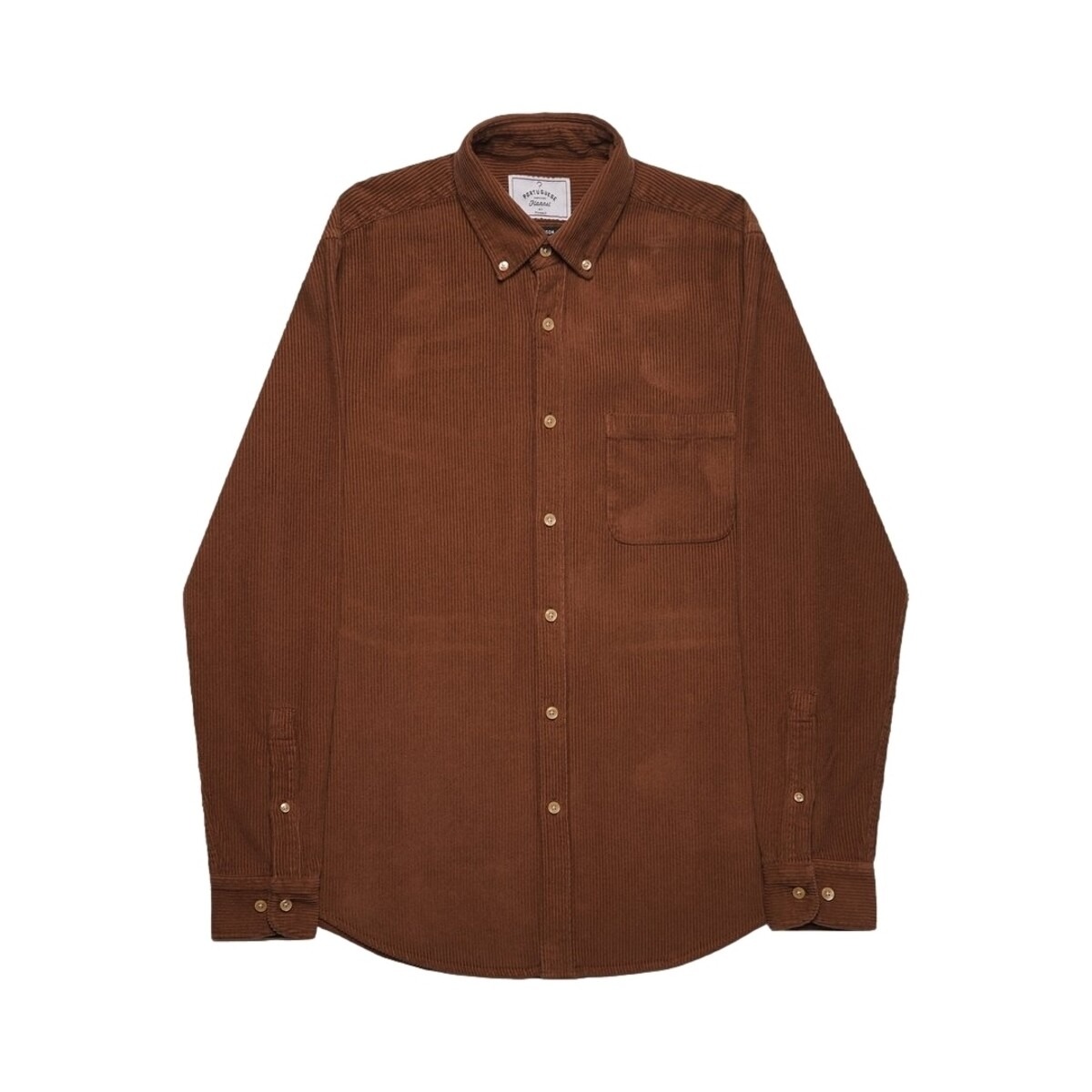 Portuguese Flannel Brown Shirt for Man from Spartoo GOOFASH