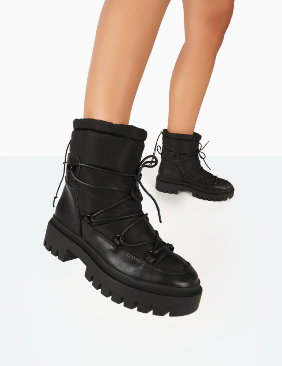 Public Desire Black Chunky Boots Woman GOOFASH