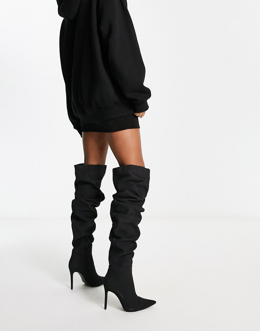 Public Desire - Black Overknee Boots for Woman by Asos GOOFASH
