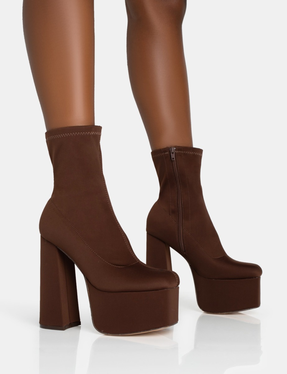 Public Desire - Chocolate Ankle Boots - Woman GOOFASH
