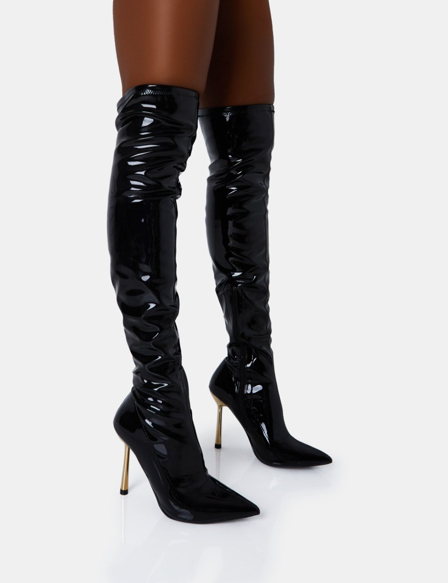 Public Desire - Overknee Boots Gold for Women GOOFASH