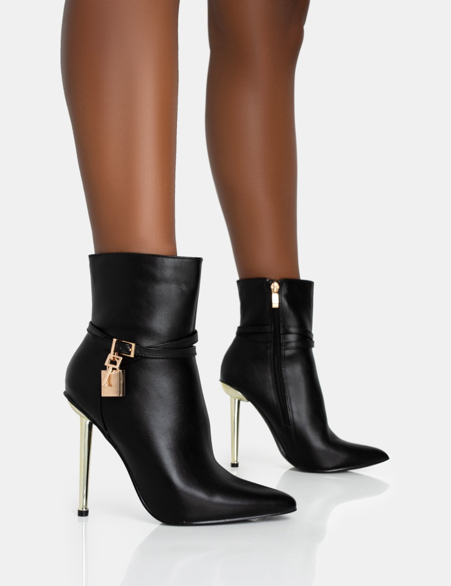 Public Desire Woman Gold Ankle Boots GOOFASH