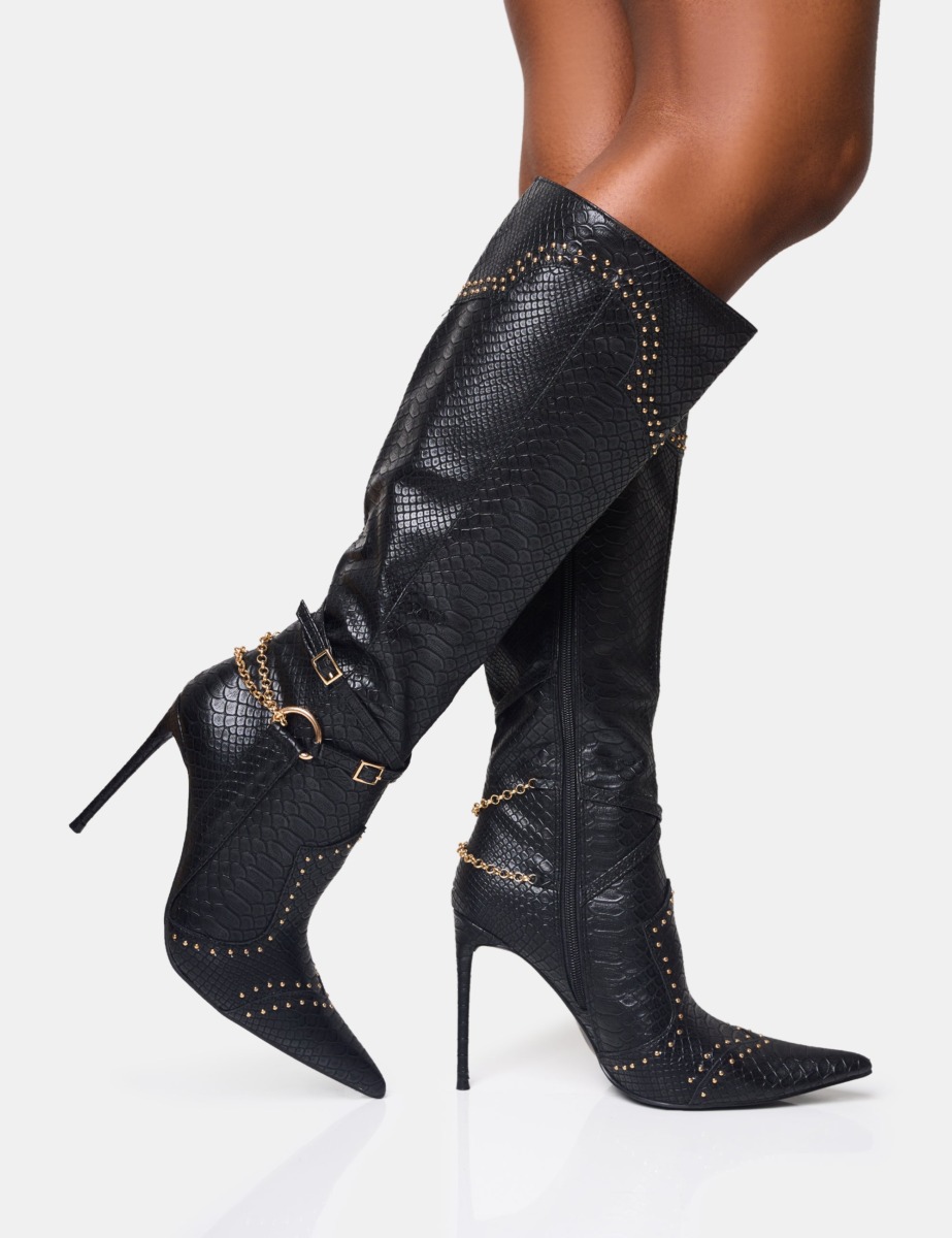 Public Desire Women's Black Stiletto Boots GOOFASH