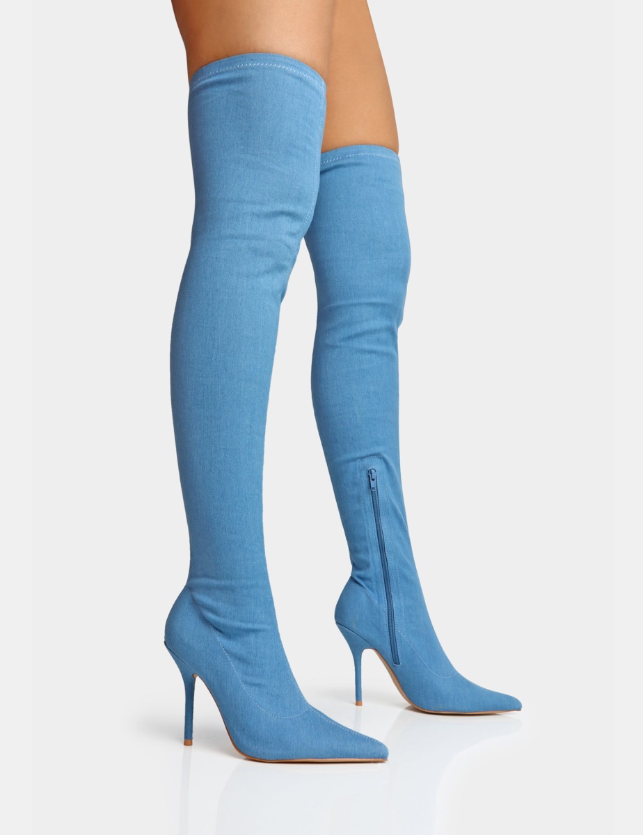 Public Desire Womens Blue Boots GOOFASH