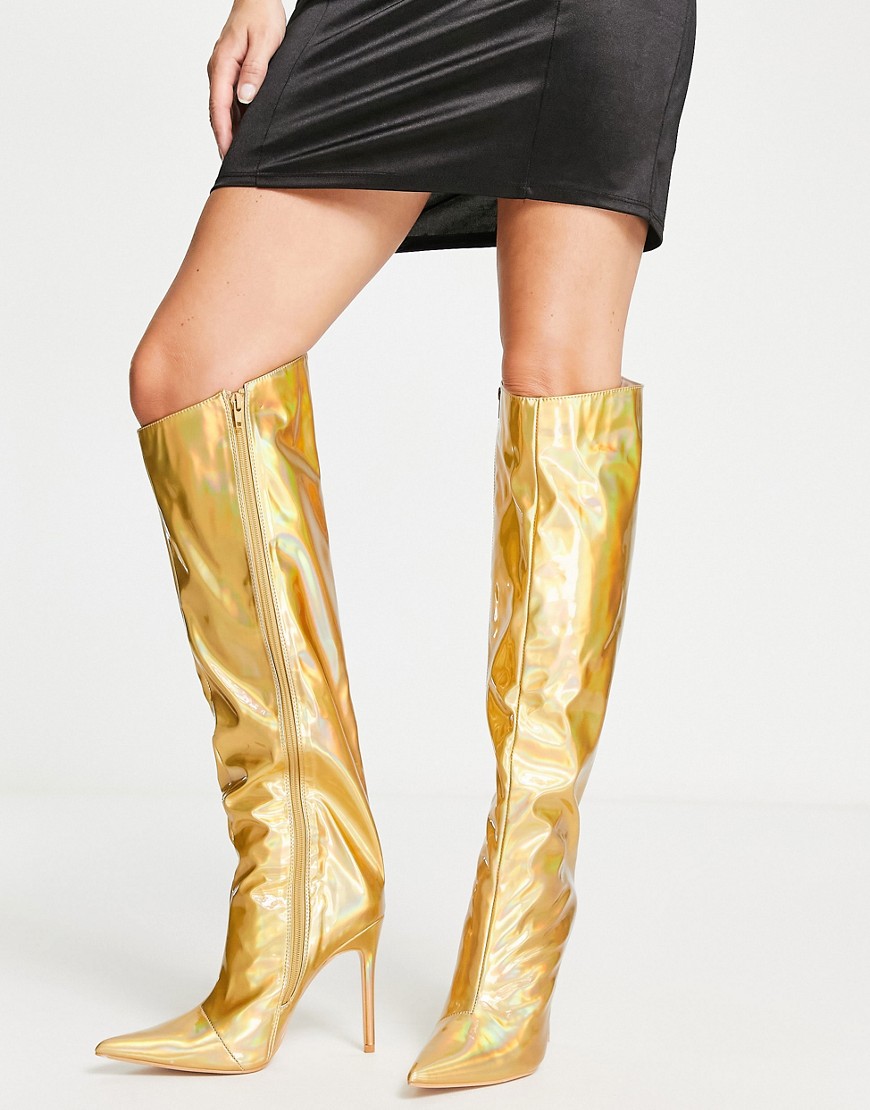 Public Desire Women's Boots in Gold by Asos GOOFASH